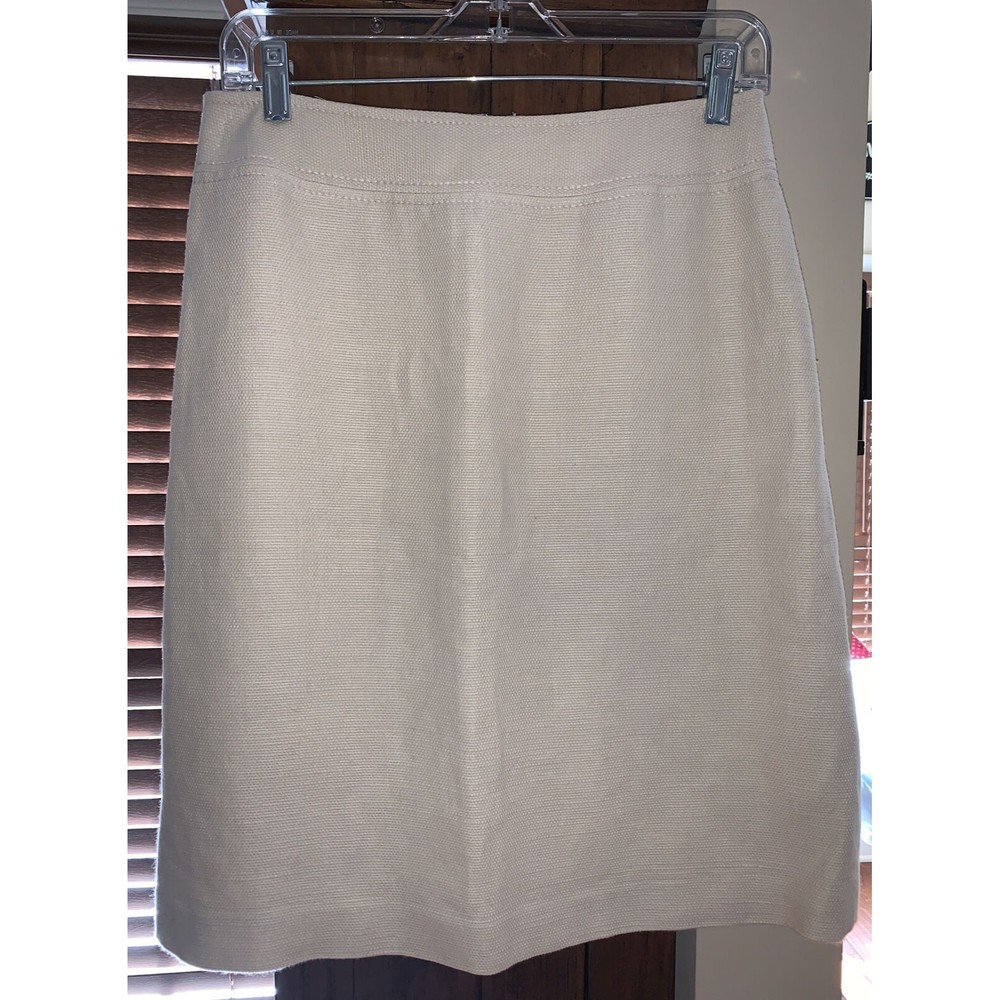 Ann Taylor Women's Beige Linen Blend Dress Skirt Size 6